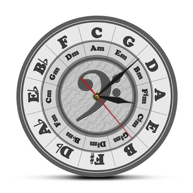 Bass Clef Circle Of Fifths Wall Clock