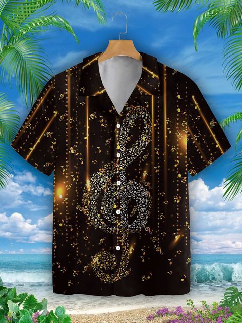 Music Note Hawaiian Oversize Shirt