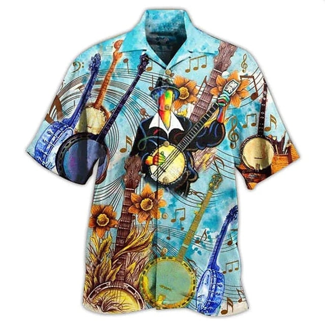 Guitar Cuban Collar Shirt