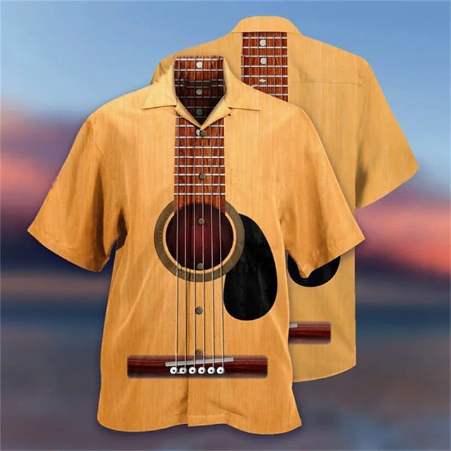 Guitar Cuban Collar Shirt
