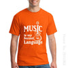 "Music is My Second Language" Shirts - Orange / XS - { shop_name }} - Review