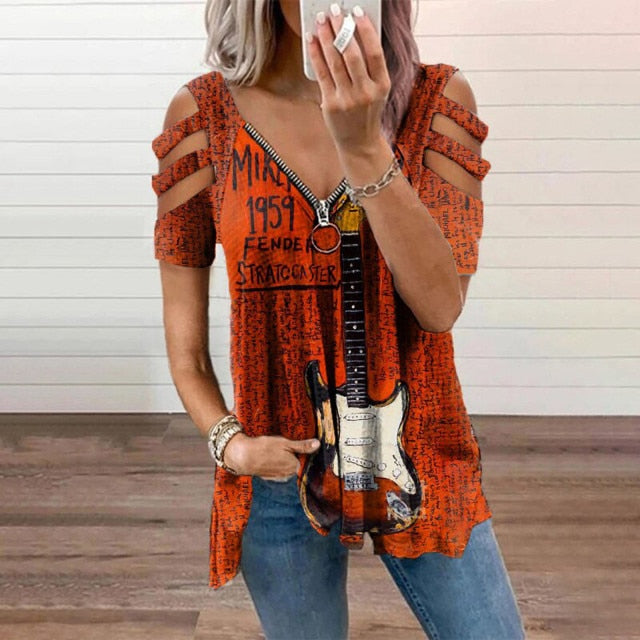 Music Dew Shoulder T-Shirt