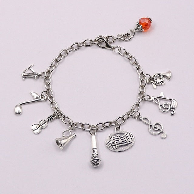 Multi-Music Notes Charms Bracelet - Orange - { shop_name }} - Review