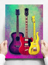 Colorful Music Instruments Poster