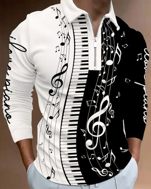 Music Long Sleeve Polo Shirt