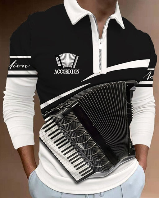 Music Long Sleeve Polo Shirt