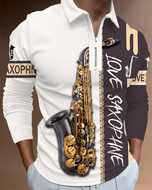 Music Long Sleeve Polo Shirt