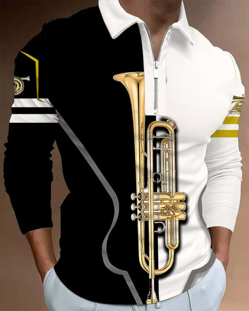 Music Long Sleeve Polo Shirt