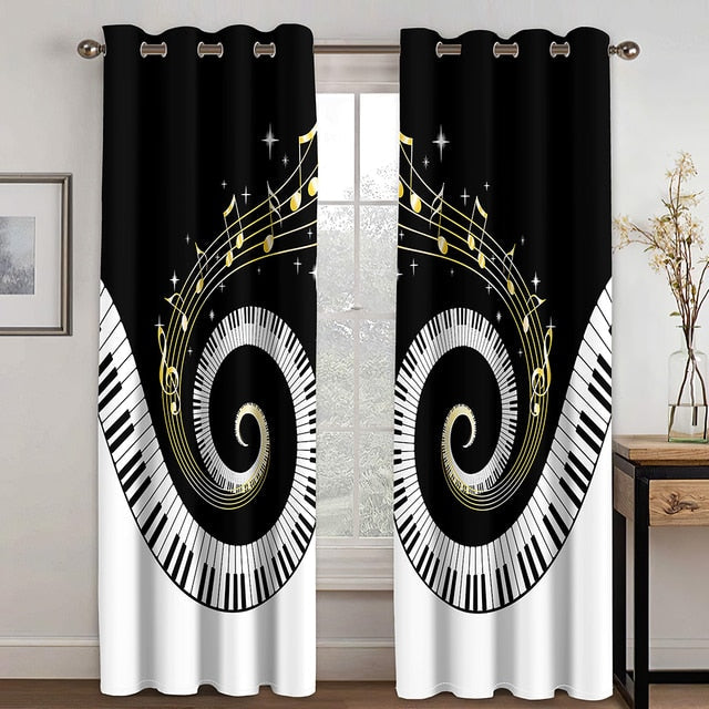 Parallel Music Piano Keys Curtains