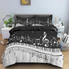 3D Music Notes/Doodles Bedding Set - Piano Keyboard / US Twin(173x218cm) - { shop_name }} - Review