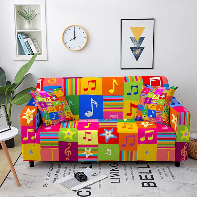Musical Note Pattern Sofa Cover