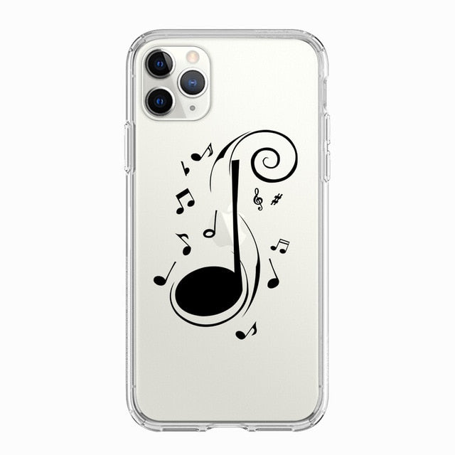 Transparent Music Design iPhone Case