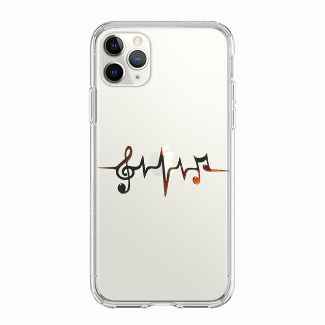Transparent Music Design iPhone Case