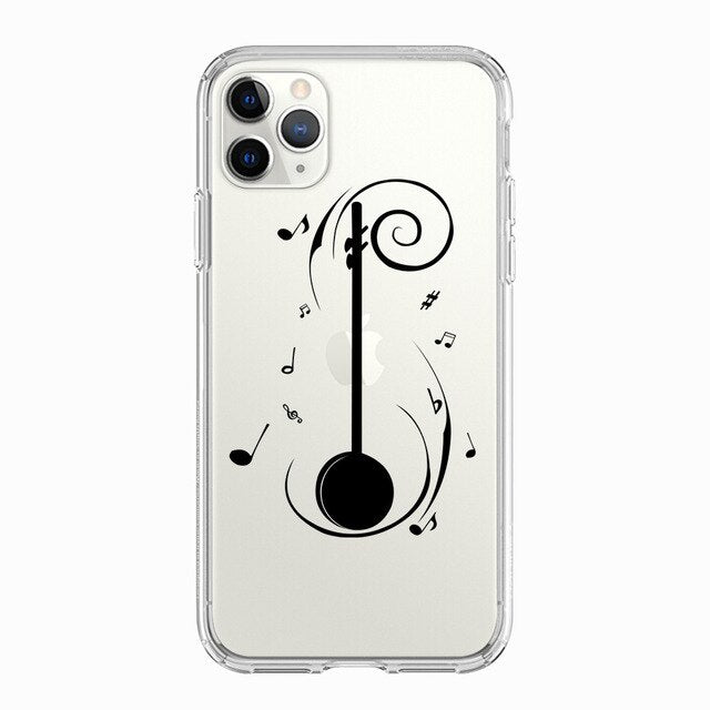 Transparent Music Design iPhone Case