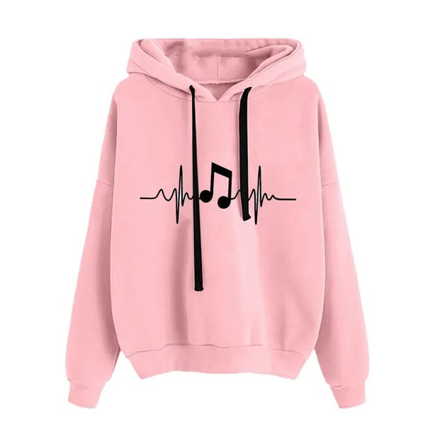 Music Note Long Sleeve Hoodie - Artistic Pod