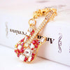 Guitar Rhinestone Keychain