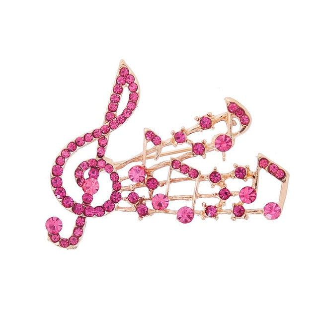 Free - Crystal Music Notes Brooch