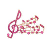 Crystal Music Notes Brooch