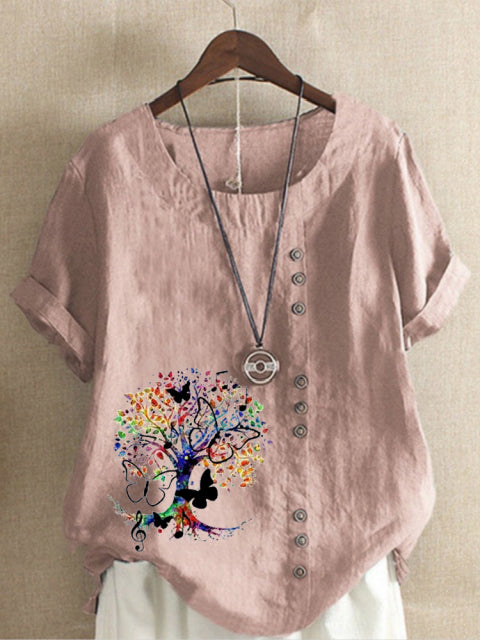 Music Notes Butterfly Blouse