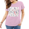 Abstract Music Notes Plus Size T-shirt - Pink / XL - { shop_name }} - Review
