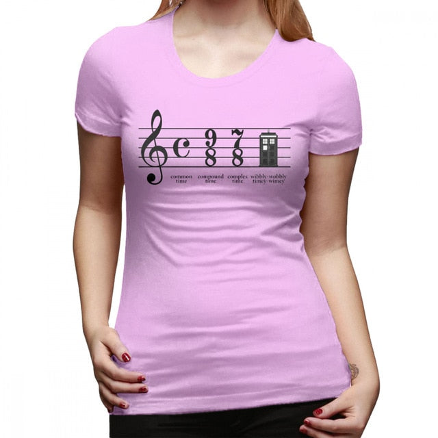 Music Notes O-Neck Women Tee