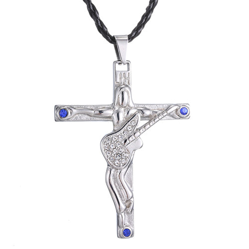 Guitar Cross Pendant Necklace