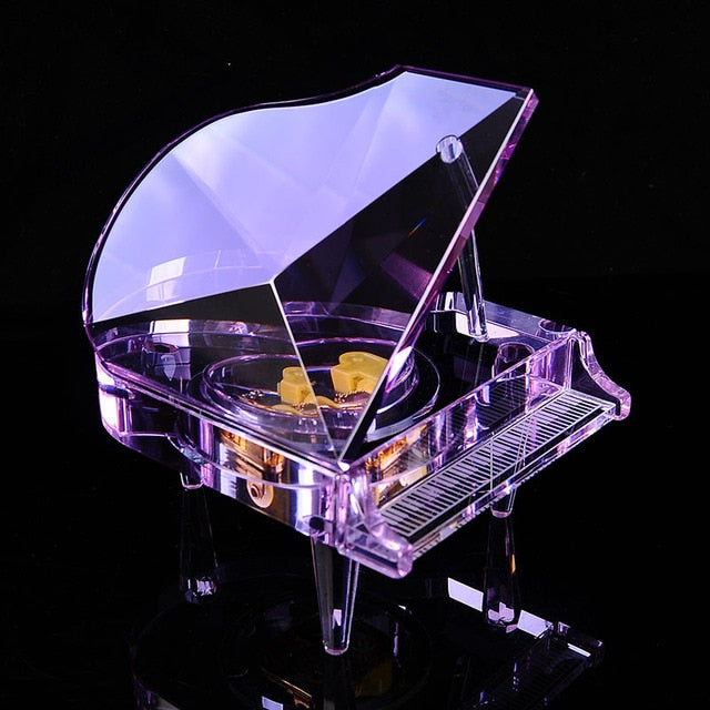 Clear Crystal Piano Music Box