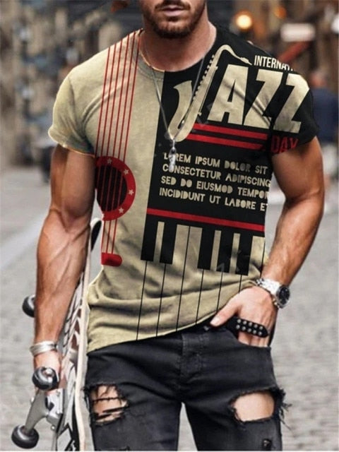 Music Print Men's T-shirt