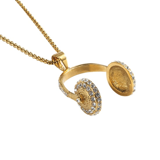 Music Headphone Pendant Necklace