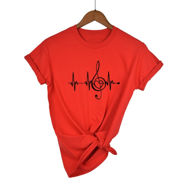 Heart Beat Treble Clef T-shirt