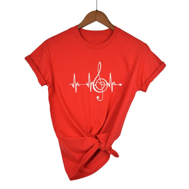 Heart Beat Treble Clef T-shirt