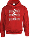 Music Note Sheet Pullover Hoodie
