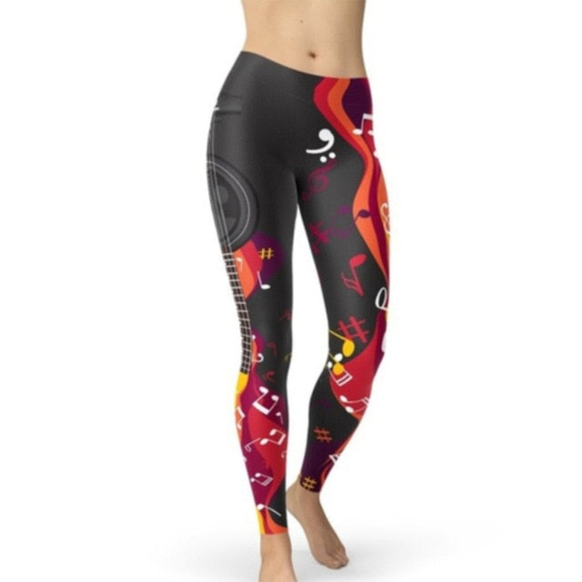 Piano Keys and Music Notes Leggings