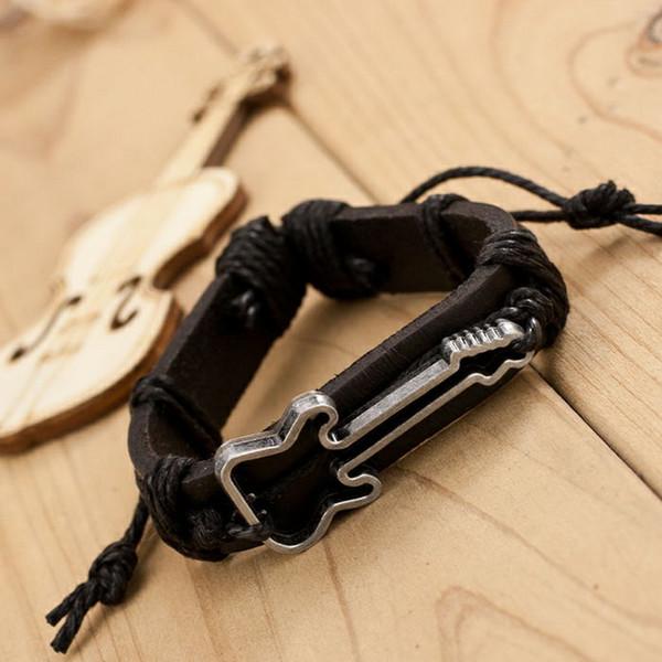 Antique Leather Hollow Guitar Bracelet - Artistic Pod