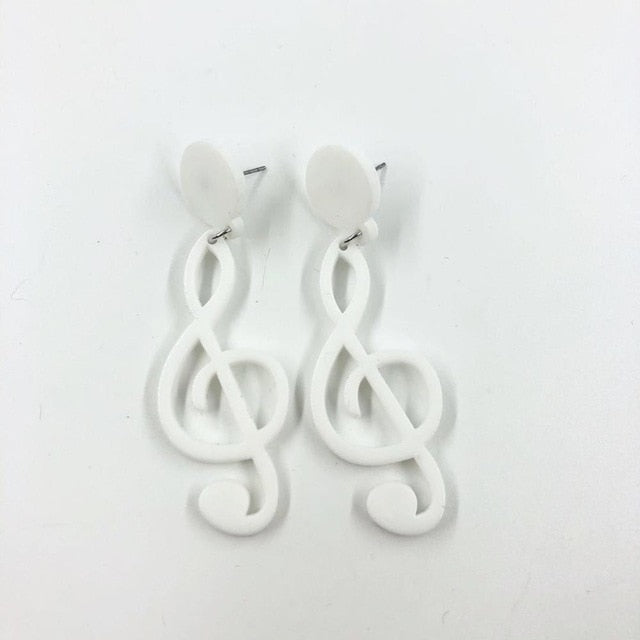 Free - Music Notes Acrylic Drop Earrings