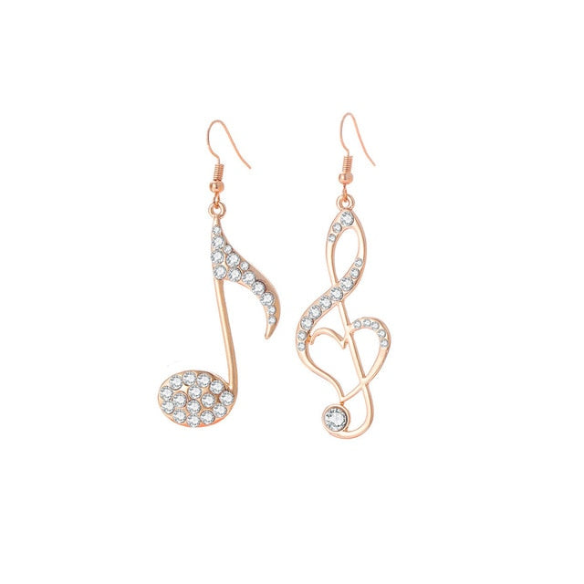 Free - Heart Music Notes Drop Earrings