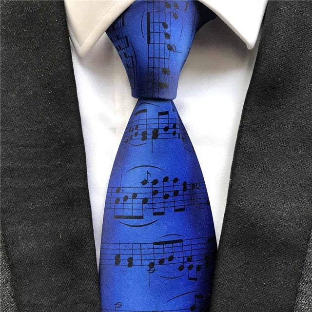 Blue/Red Music Notes Necktie