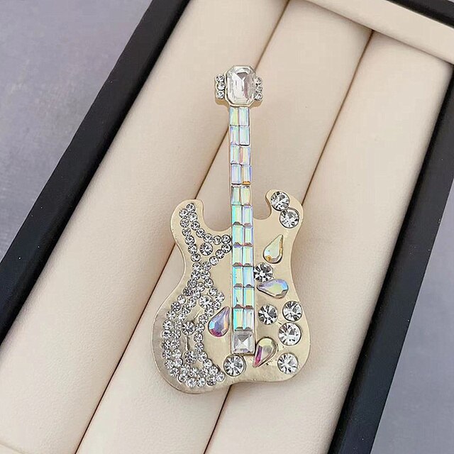 Musical Instrument Rhinestone Pin