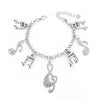 Crystal Music Notes Charm Bracelet
