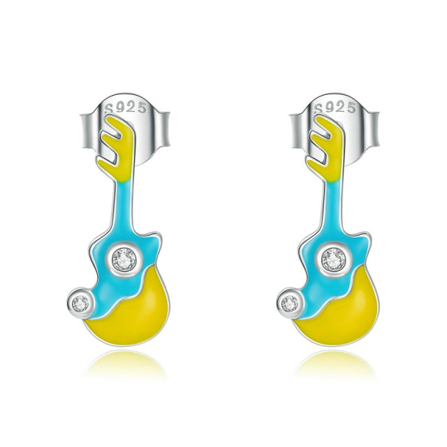 S925 Silver Music Earrings