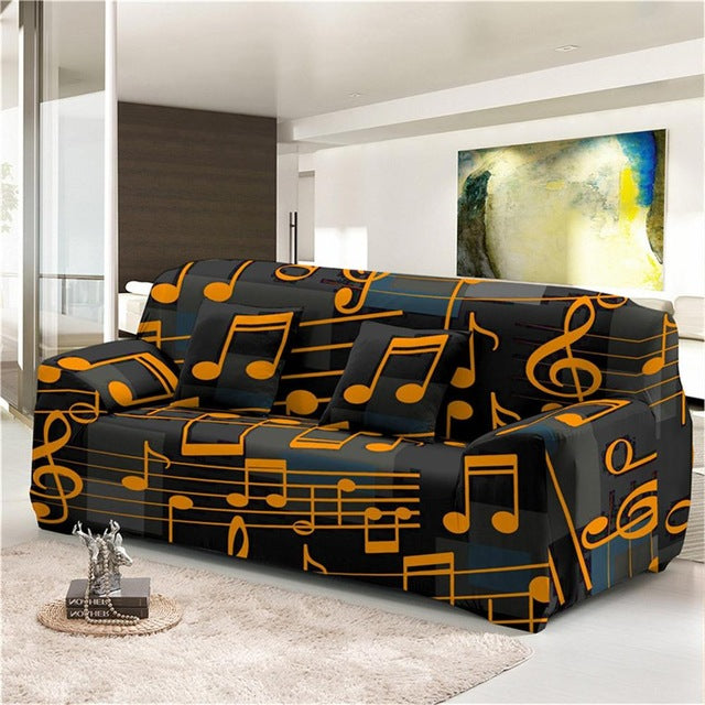 Music Notes Sofa Cover