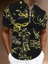 Music Note Zip Polo T-shirt