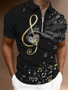 Music Note Zip Polo T-shirt