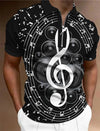 Music Note Zip Polo T-shirt