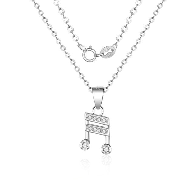 Music Notes Zircon Necklace