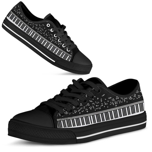 Black and White Piano Key Shoes - Artistic Pod