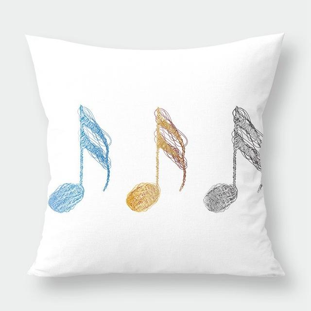 Modern Music Notes Pillowcase