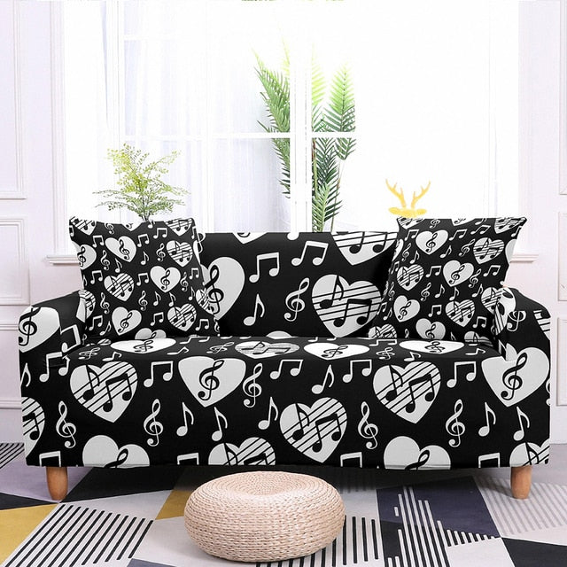Music Note Elastic Sofa Cover