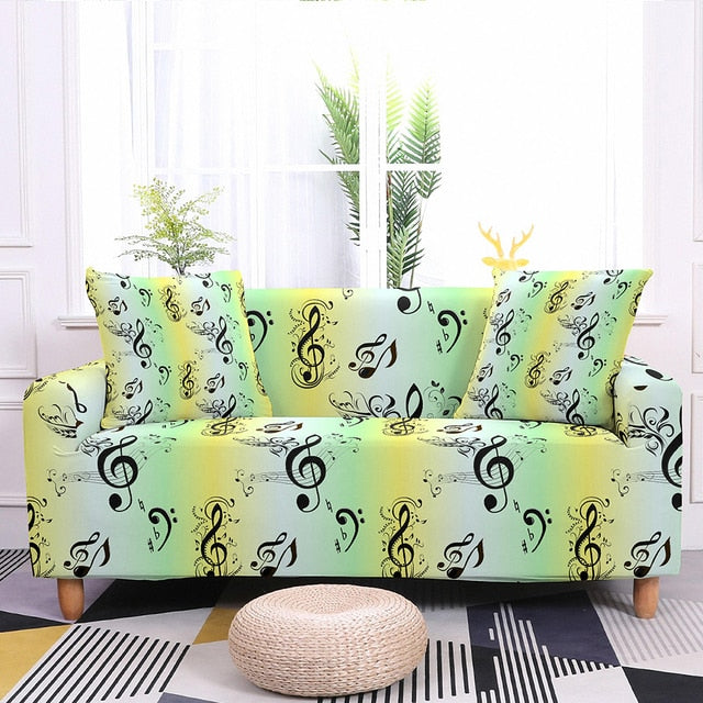 Music Note Elastic Sofa Cover
