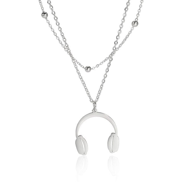 Earphone Double Chain Necklace